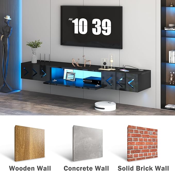 Floating TV Stand, Floating Wall Mounted TV Shelf - Image 6