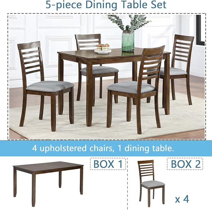 KEIKI 5-Piece Standard Height Dining Table Set - Image 7