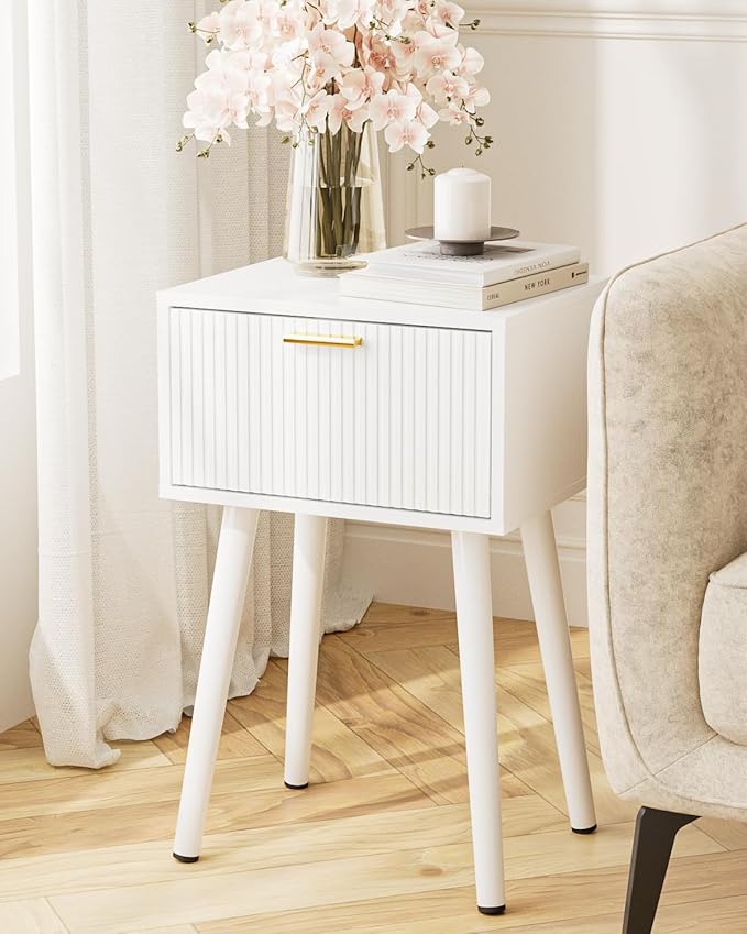 Night Stand, Small Modern Mid-Century Bedside Table - Image 8