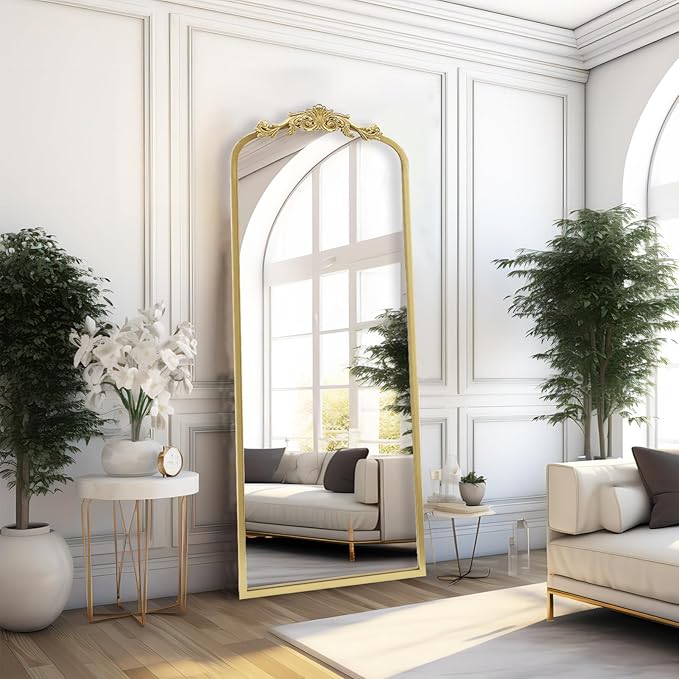 AIXI HOME Arched Gold Antique Full Length Mirror, Baroque Inspired Home Decor by AIXI+HOME