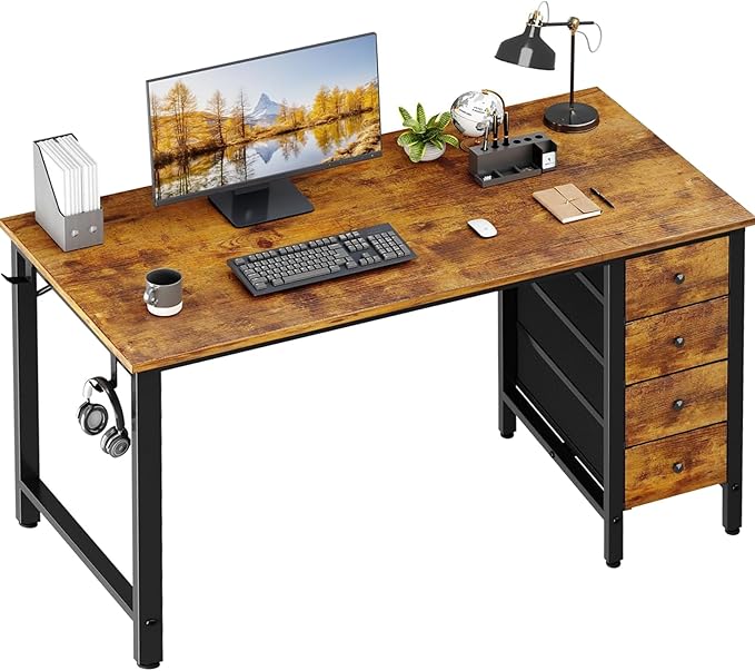 Lufeiya Computer Desk with Fabric Drawers by LUFEIYA