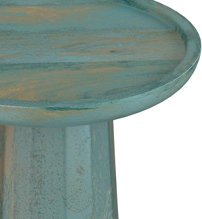 SIMPLIHOME Dayton Solid Mango Wood 13 inch Wide Round Contemporary Wooden - Image 9