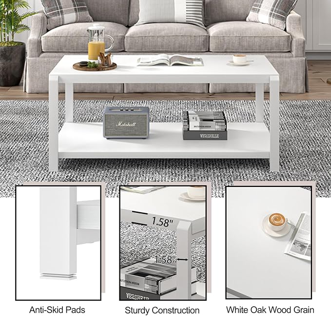 EXCEFUR White Coffee Table - Image 4