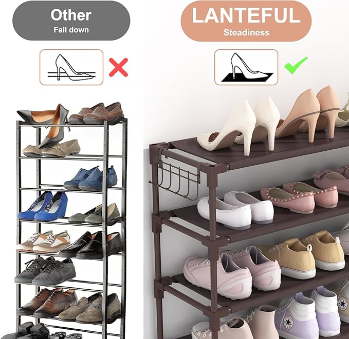 10 Tiers Shoe Rack 50 Pairs Large Capacity Tall Shoe Organizer Sturdy Shoe - Image 6