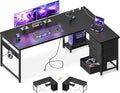AODK L Shaped Gaming Desk with 4 Drawers, L Shaped Computer Desk with USB by AODK