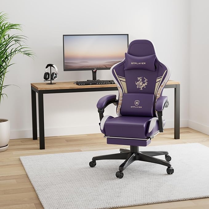 GTPLAYER Gaming Chair with Bluetooth Speakers and Footrest, Dragon Series Video - Image 2