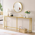 70" Gold Sofa Table, Console Table, Behind Couch Table, Entryway Table Skinny by Gewudraw