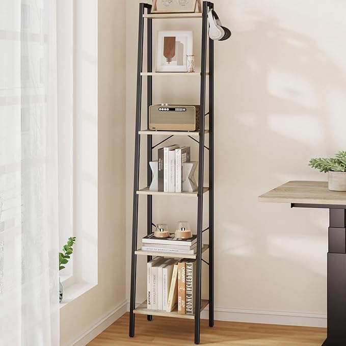 Ladder Shelf, Bookshelf Bookcase, Freestanding Corner Storage Shelve by Hzuaneri