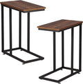 VECELO C Shaped End Side Table for Sofa Couch and Bed Snack TV Tray for Living by VECELO