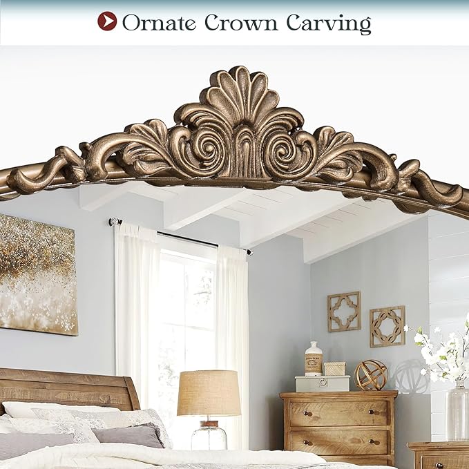 30" x 40" Antique Gold Arched Mirror - Image 7
