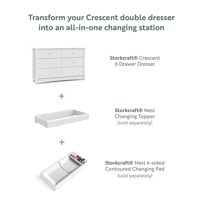 Storkcraft Crescent 6 Drawer Double Dresser – GREENGUARD Gold Certified - Image 7