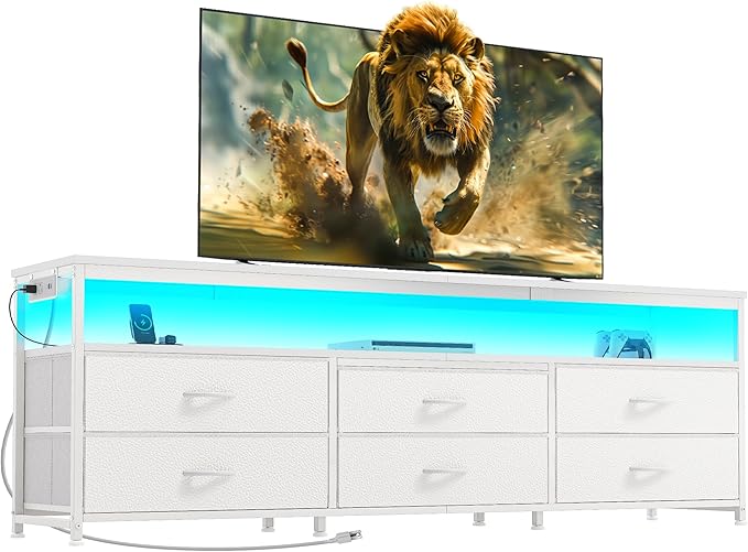 Huuger 63 Inch TV Stand for 55, 70 Inch TV, Long Dresser TV Stand for Bedroom - Image 9