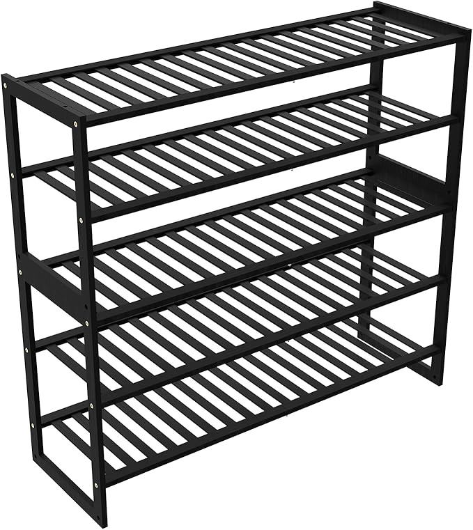 Shoe Rack Bamboo 5 Tier Shoe Organizer, Storage 20-25 Pairs - Image 7