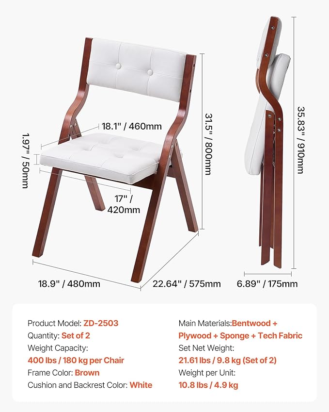 VEVOR Wooden Folding Chairs - Image 7