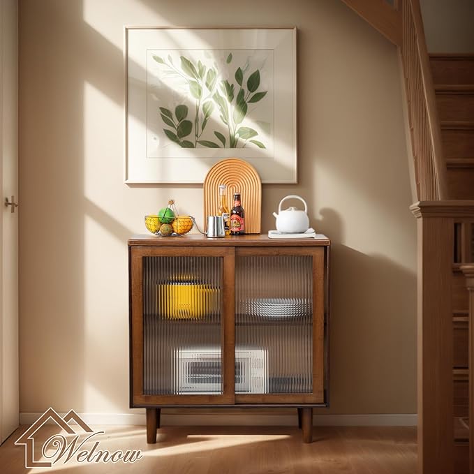 Welnow Buffet Cabinet, Bamboo Sideboard - Image 10