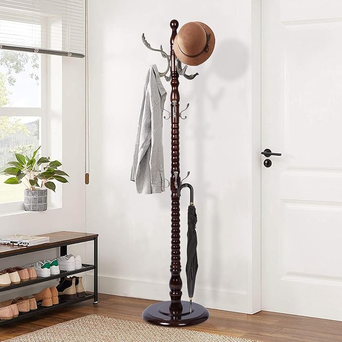 Wooden Coat Rack Freestanding, Vintage Coat Racks by VKETU