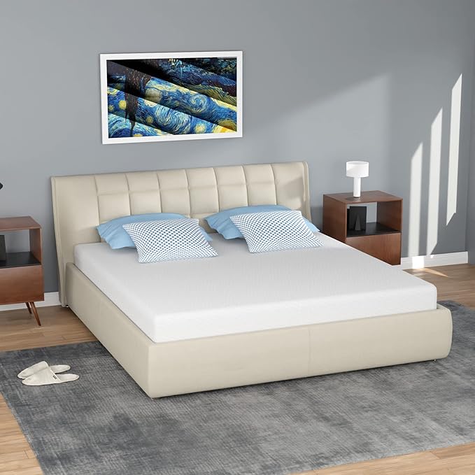 FDW | 5 Inch Queen Mattress | Medium Firm | Gel Memory Foam Mattress | White | by FDW