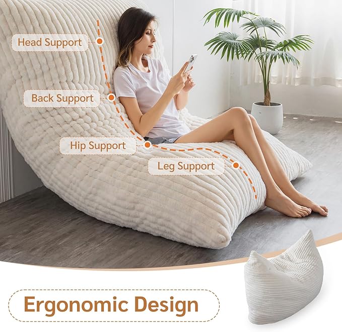 BYBYME 3 in 1 Bean Bag Chairs, Bean Bag Bed - Image 3