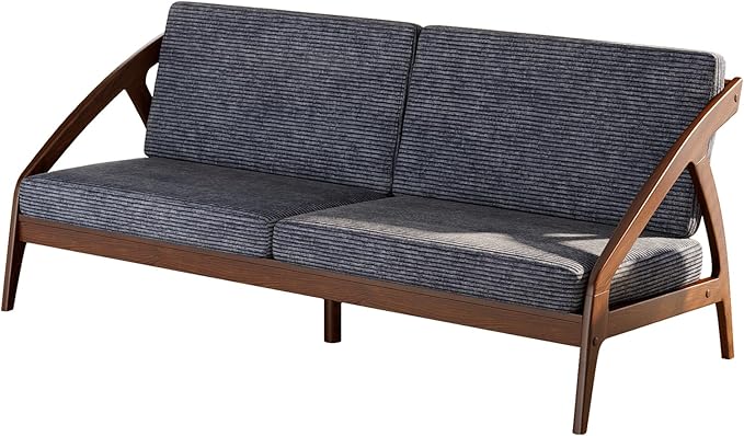 73.4" Solid Wood Upholstered Sofa, Comfortable Seat Cushion, Removable Cover by Lartis
