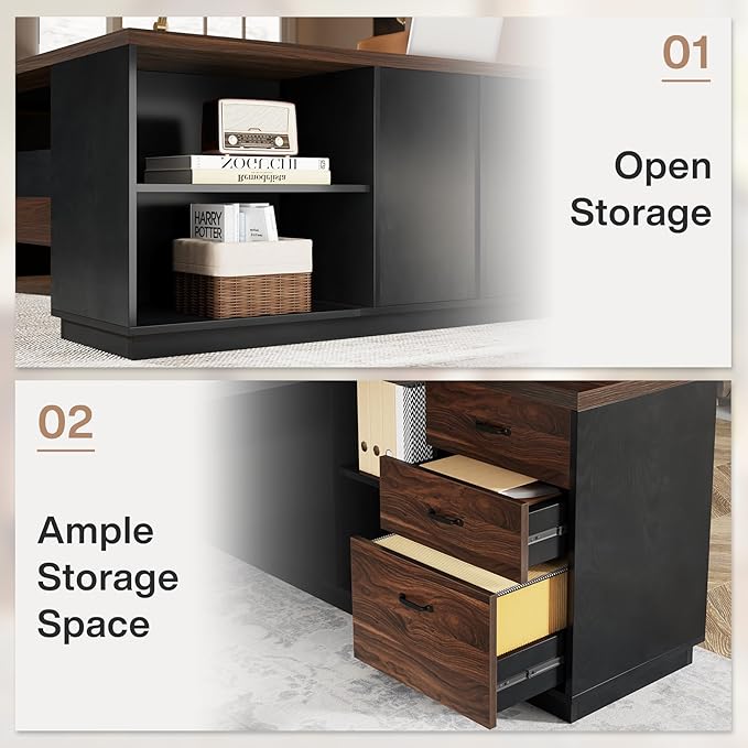 Tribesigns 78" L-Shaped Executive Desk, Large Office Desk - Image 7