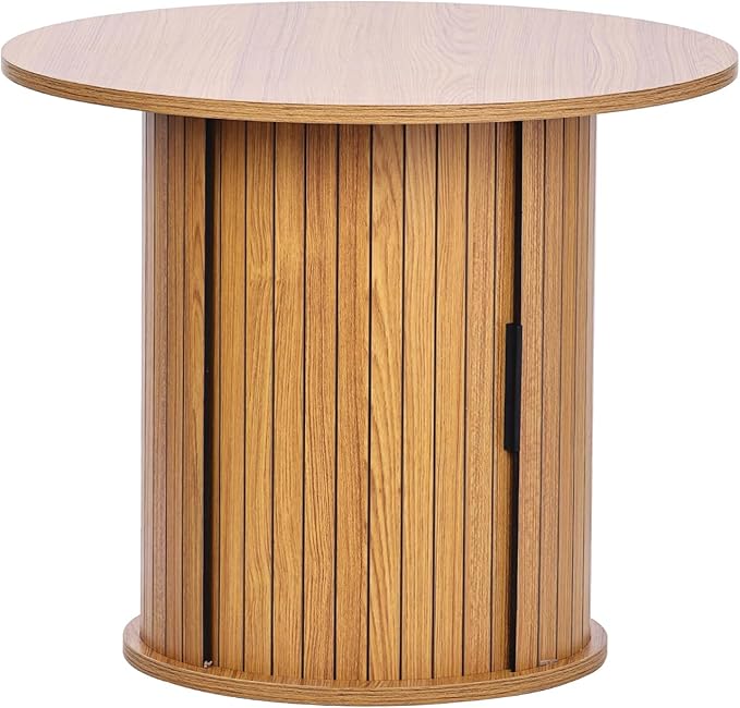 Modern Walnut End Table with Storage - Image 7