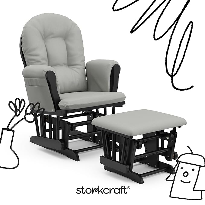 Storkcraft Premium Hoop Glider & Ottoman — GREENGUARD Gold Certified, Wood - Image 3