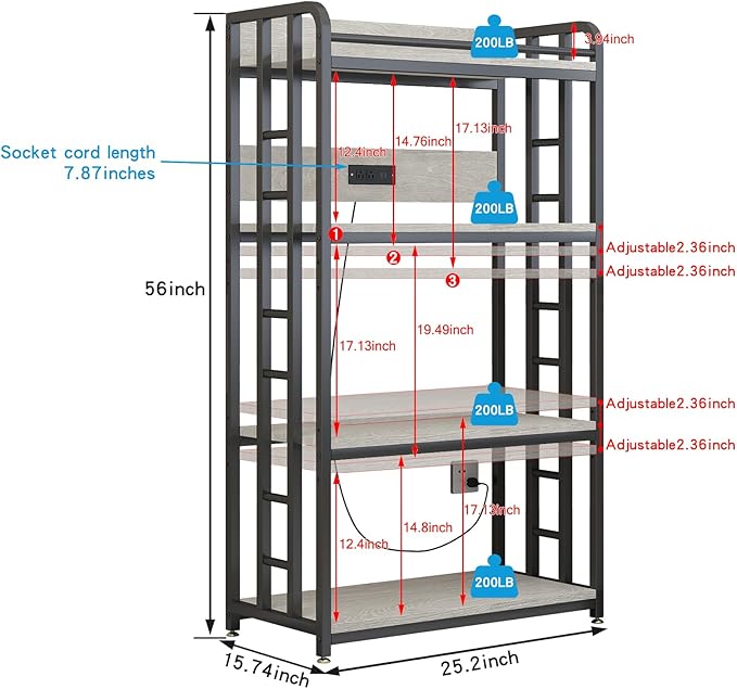 Adjustable 4-Tier Heavy Duty Kitchen Baker's Rack - Image 2