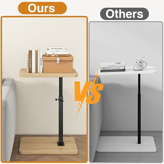 IBUYKE Tray Table for Couch, 360° Swivel Height Adjustable End Table for Small - Image 5