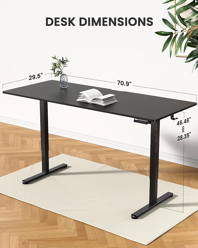 ErGear Electric 71 x 30 inch Standing Desk Workstation, Large Sit Stand up Desk - Image 2
