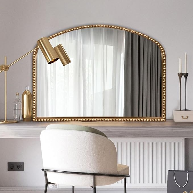 Vanity Mirror for Bedroom, Beaded Frame Decorative Accent Mirrors for Washroom - Image 3