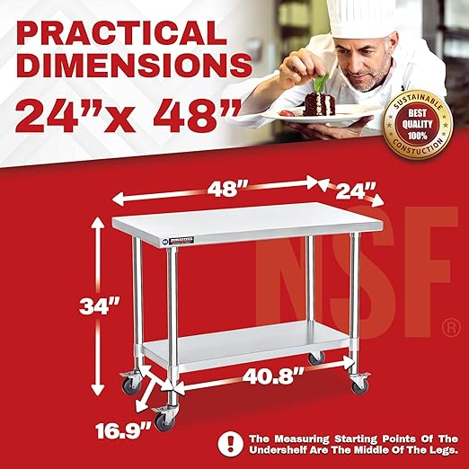 DuraSteel 24x48 NSF Stainless Steel Cart - Image 3