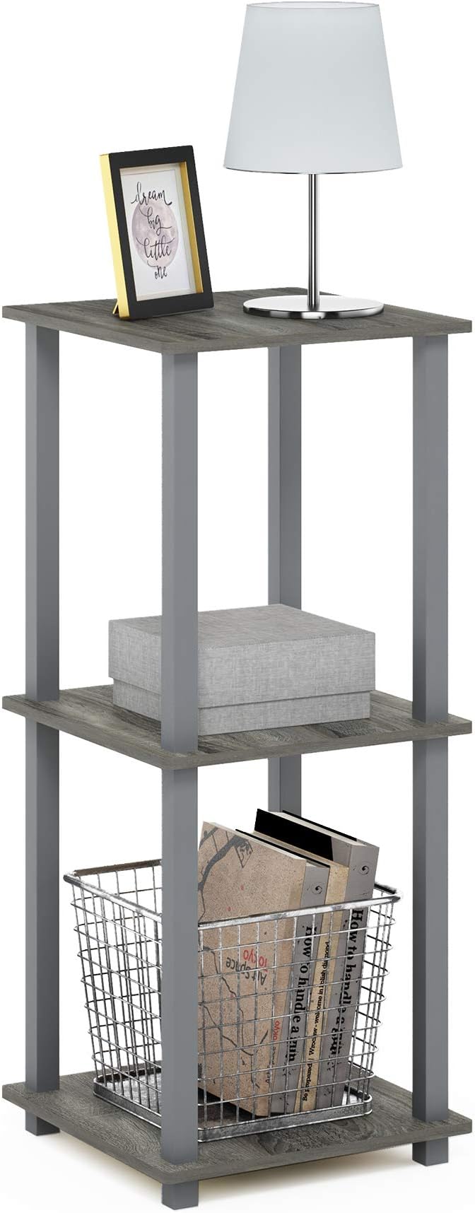 Furinno Simplistic Set of 2 End Table, French Oak Grey/Grey - Image 5