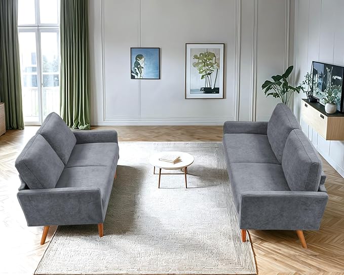 Kent 2 Piece Velvet Sofa and Loveseat Set, European Style - Image 4