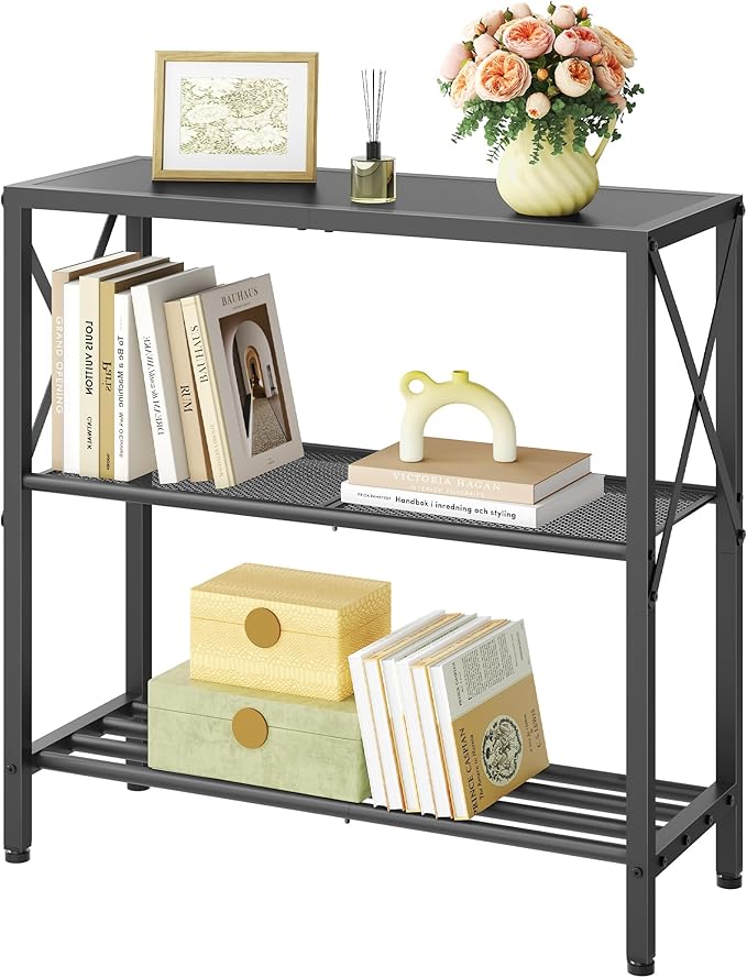Hoctieon Industrial Console Table, 3-Tier Entryway Table, Metal Frame, Sofa by Hoctieon