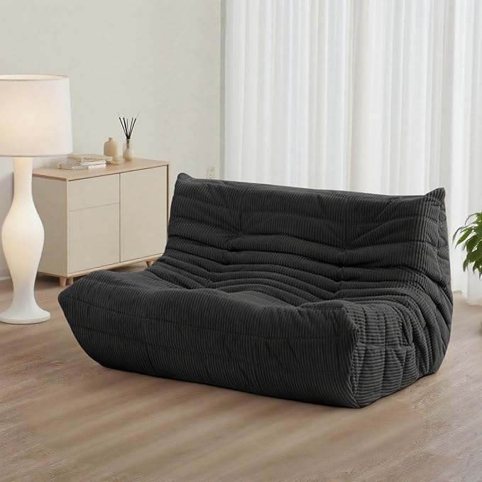Fireside Loveseat Mid-Century Armless Sofa — Twin-Size Floor Lounger in Soft by Unknown