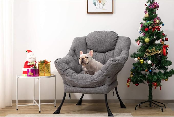 HollyHOME Modern Fabric Large Lazy Chair, Accent Oversized Comfy Reading Chair - Image 4