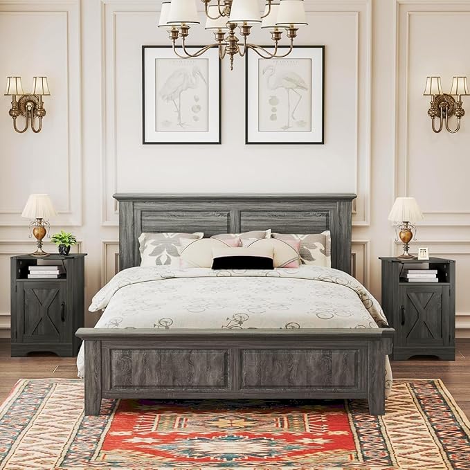 RoyalCraft Farmhouse Nightstand, Bedside Table Set of 1 - Image 8