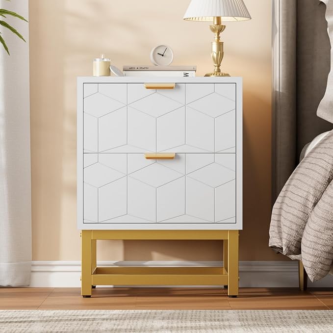 GAOMON White 2 Drawer Dresser, Small Dresser＆Chest of Drawers, Modern Nightstand - Image 7
