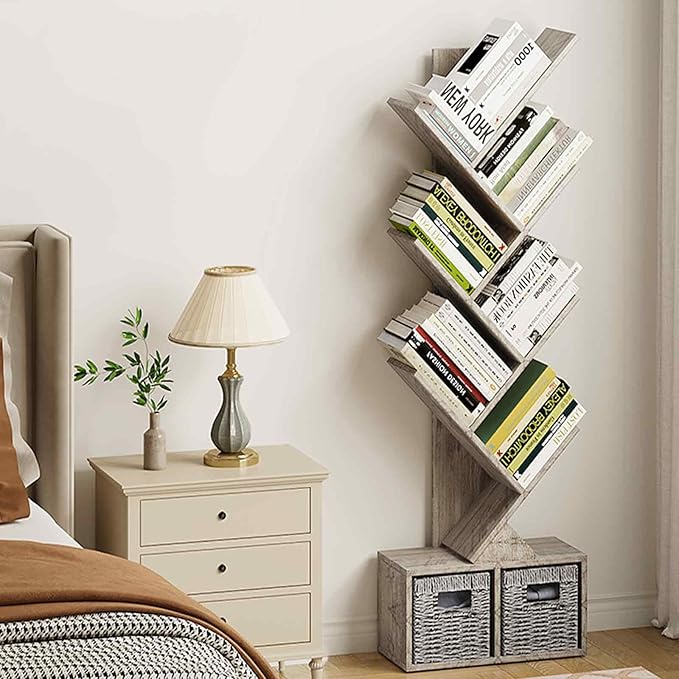 Vagusicc 6 Tier Tree Bookshelf, Small Bookcase - Image 8