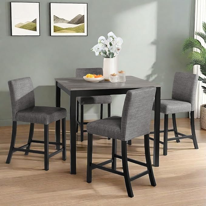 Dining Table Set for 4, 5-Piece Kitchen Table & Chairs Set - Image 5