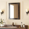 VocalStar Black Wood Framed Mirror 18 x 26 Inch, Rustic Natural Black Wooden by VOCALSTAR