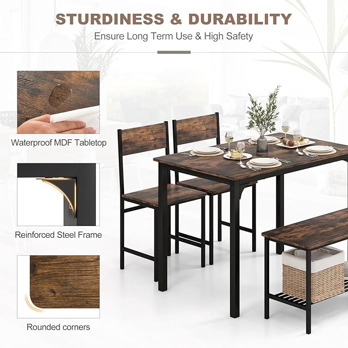 Giantex Dining Table Set for 4, Kitchen Table - Image 4