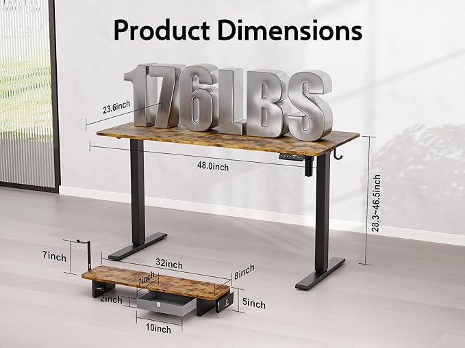 48x24 Inches Electric Standing Desk - Image 3