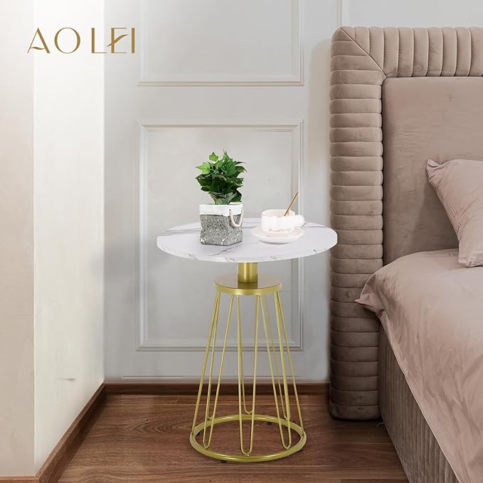 Round End Table Set of 2, Small Side Table - Image 2