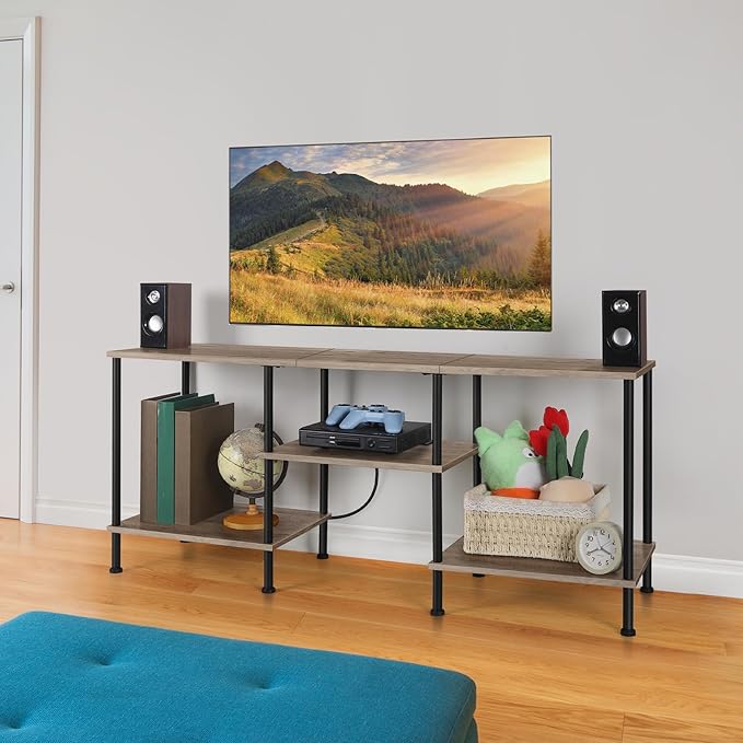 50 Inch TV Stand with Power Outlet Small Entertainment Center with Storage 3 - Image 6