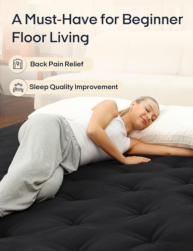 Syrinx Japanese Floor Futon Mattress, Foldable Tatami Sleeping Pad - Image 4