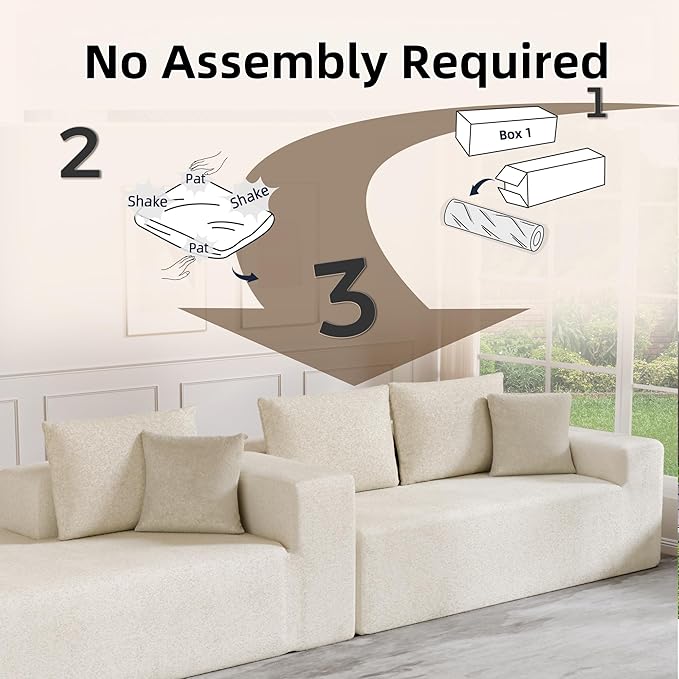 Cloud Sectional Couch, 104”L-Shape Oversized Sofa - Image 4