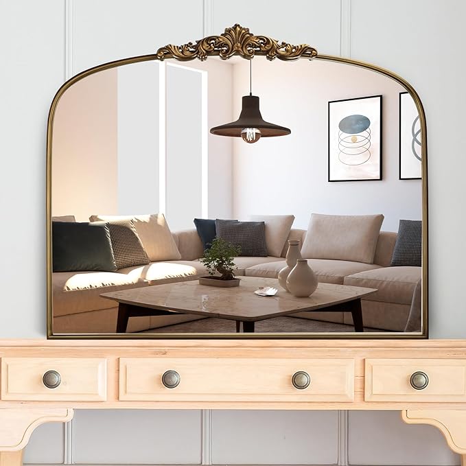 36"X30" Vintage Gold Mirror Baroque Mirror - Image 3
