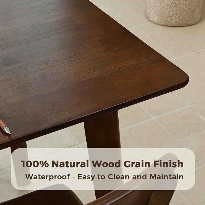 DELAVIN 59" Large Solid Wood Dining Table - Image 3