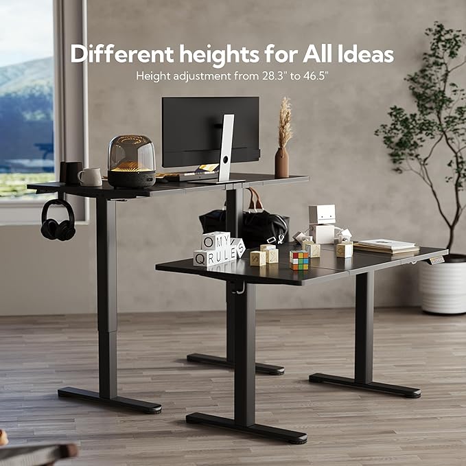 Claiks Electric Standing Desk, Adjustable Height Stand up Desk, 63x24 Inches - Image 4